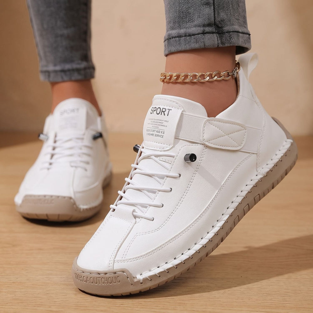 Women's Orthopedic Toggle-Closure Arch-Support Low-Top Sneakers - White
