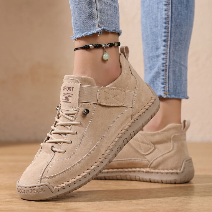 Women's Orthopedic Toggle-Closure Arch-Support Low-Top Sneakers - Beige
