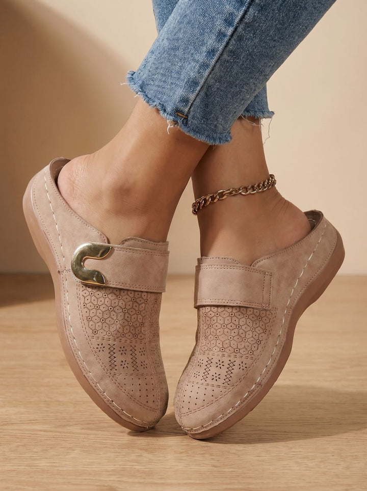 Women's Orthopedic Velcro Slip-On Mule Clogs Honeycomb Texture