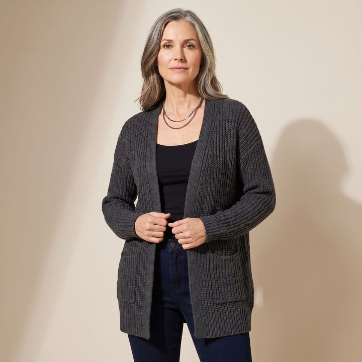 Women's Oversized Chunky Knit Open-Front Cardigan Sweater