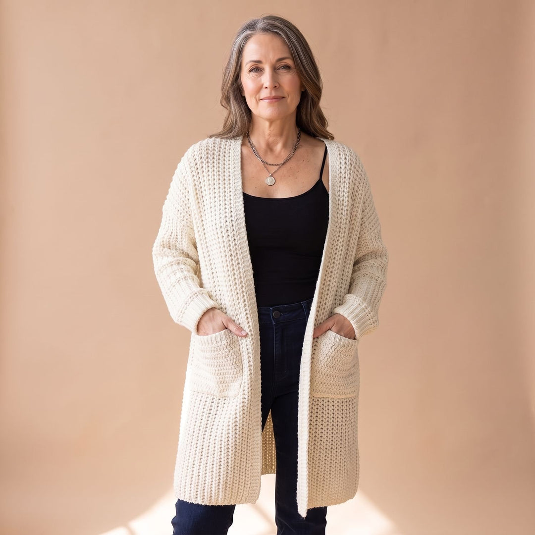 Women's Oversized Chunky Knit Open-Front Cardigan Sweater