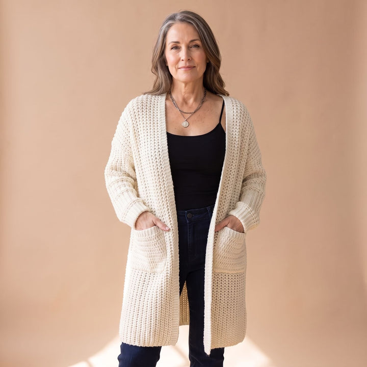 Women's Oversized Chunky Knit Open-Front Cardigan Sweater