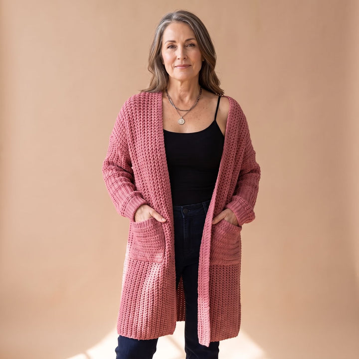 Women's Oversized Chunky Knit Open-Front Cardigan Sweater