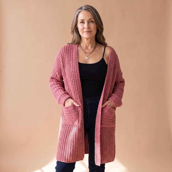 Women's Oversized Chunky Knit Open-Front Cardigan Sweater