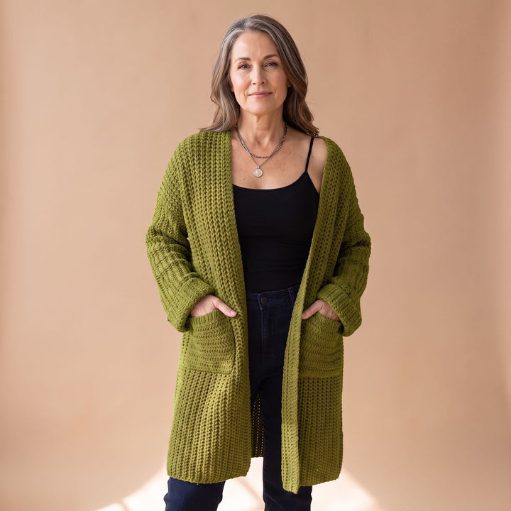Women's Oversized Chunky Knit Open-Front Cardigan Sweater