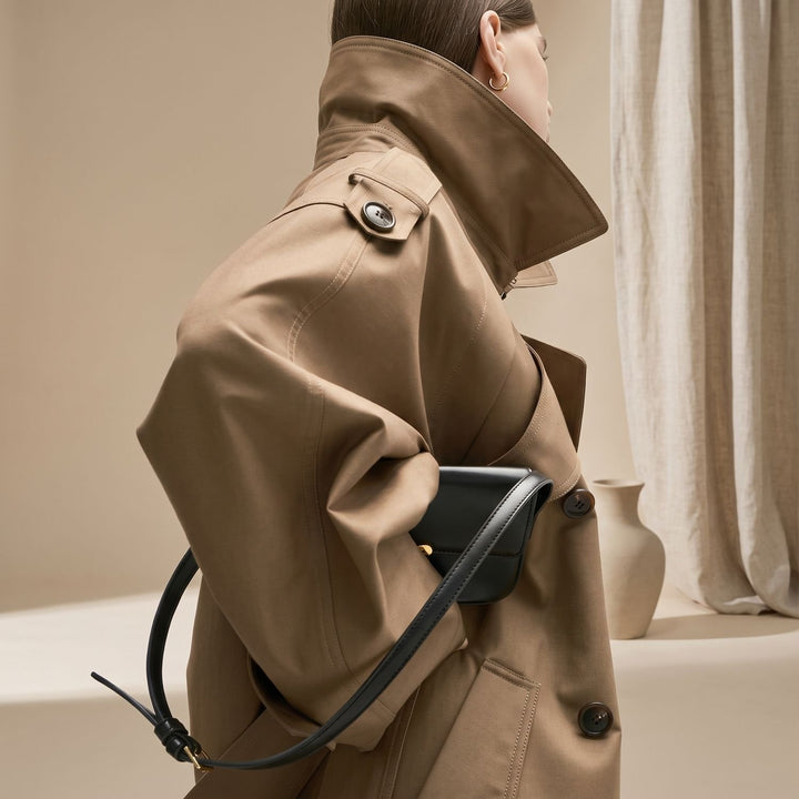 Women's Oversized Double-Breasted Longline Trench Coat