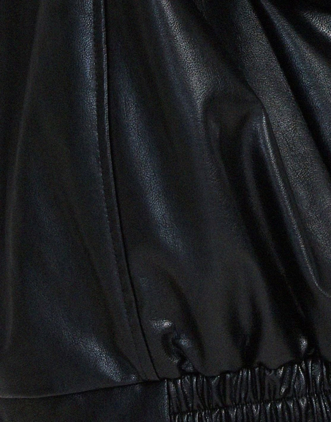 Women's Oversized Faux Leather Zip-Up Bomber Jacket