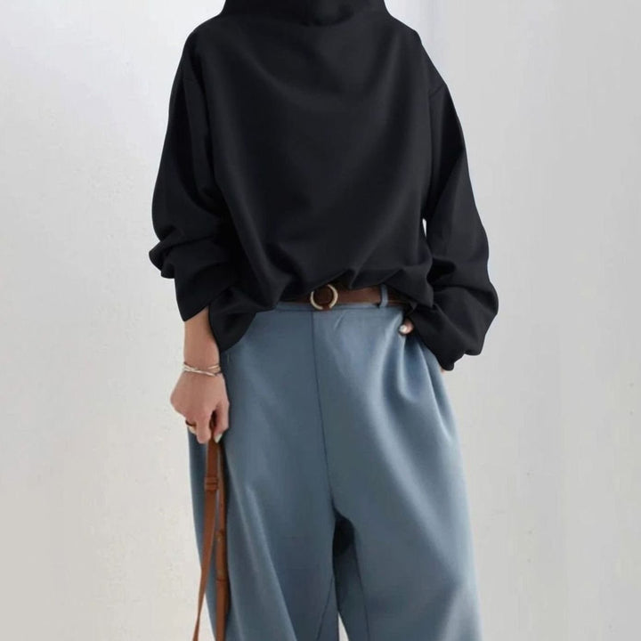 Women's Oversized High-Neck Soft Knit Turtleneck Sweater