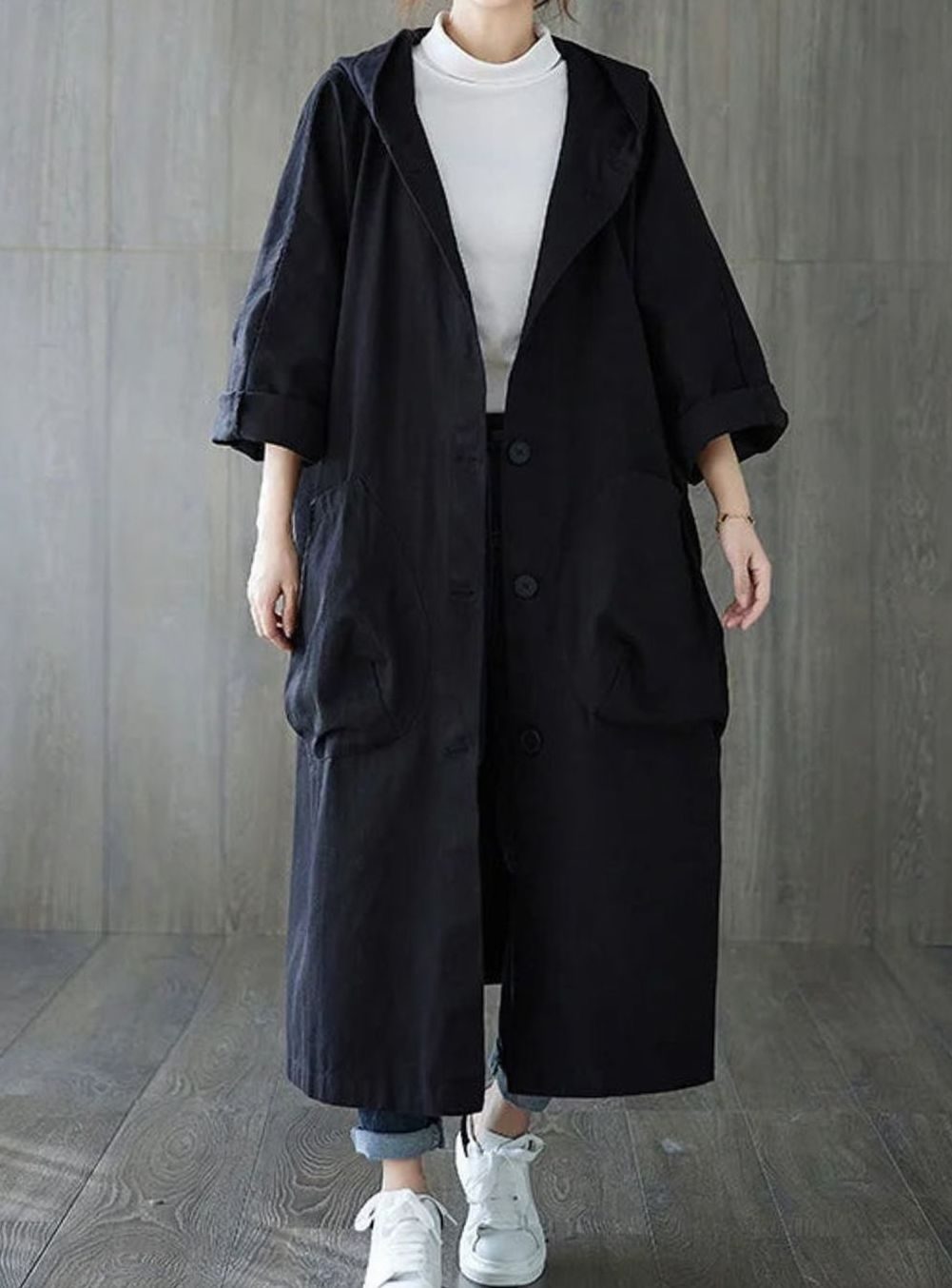 Women's Oversized Hooded Longline Casual Coat