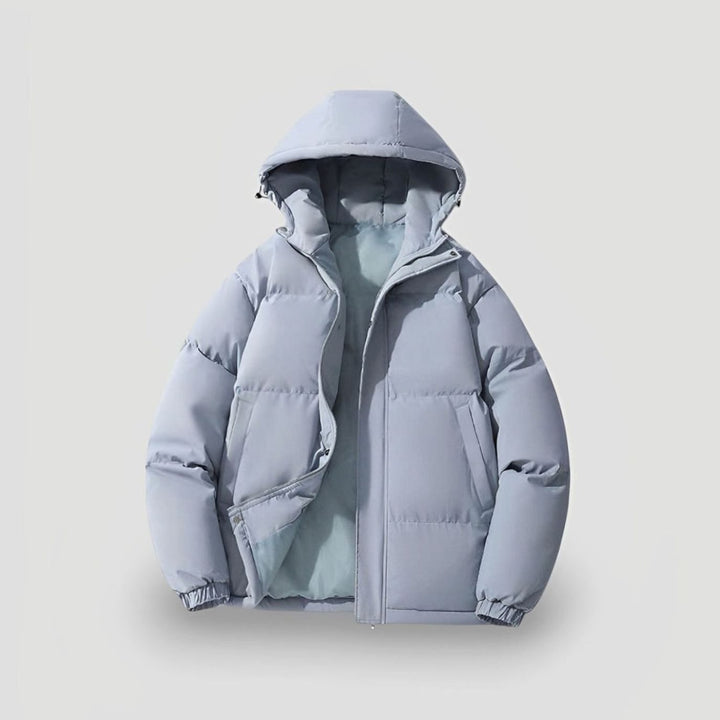 Women's Oversized Hooded Zip-Up Puffer Jacket - Blue