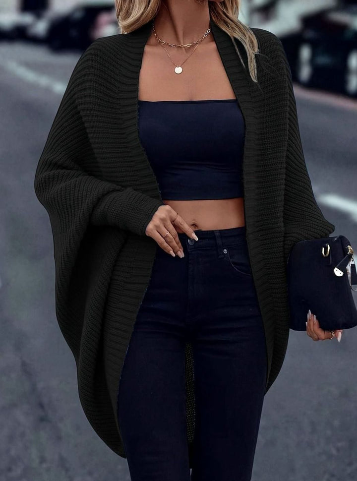 Women's Oversized Longline Open-Front Knit Cardigan
