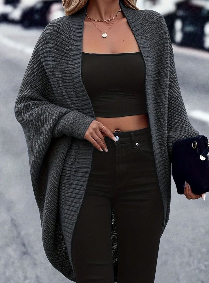 Women's Oversized Longline Open-Front Knit Cardigan