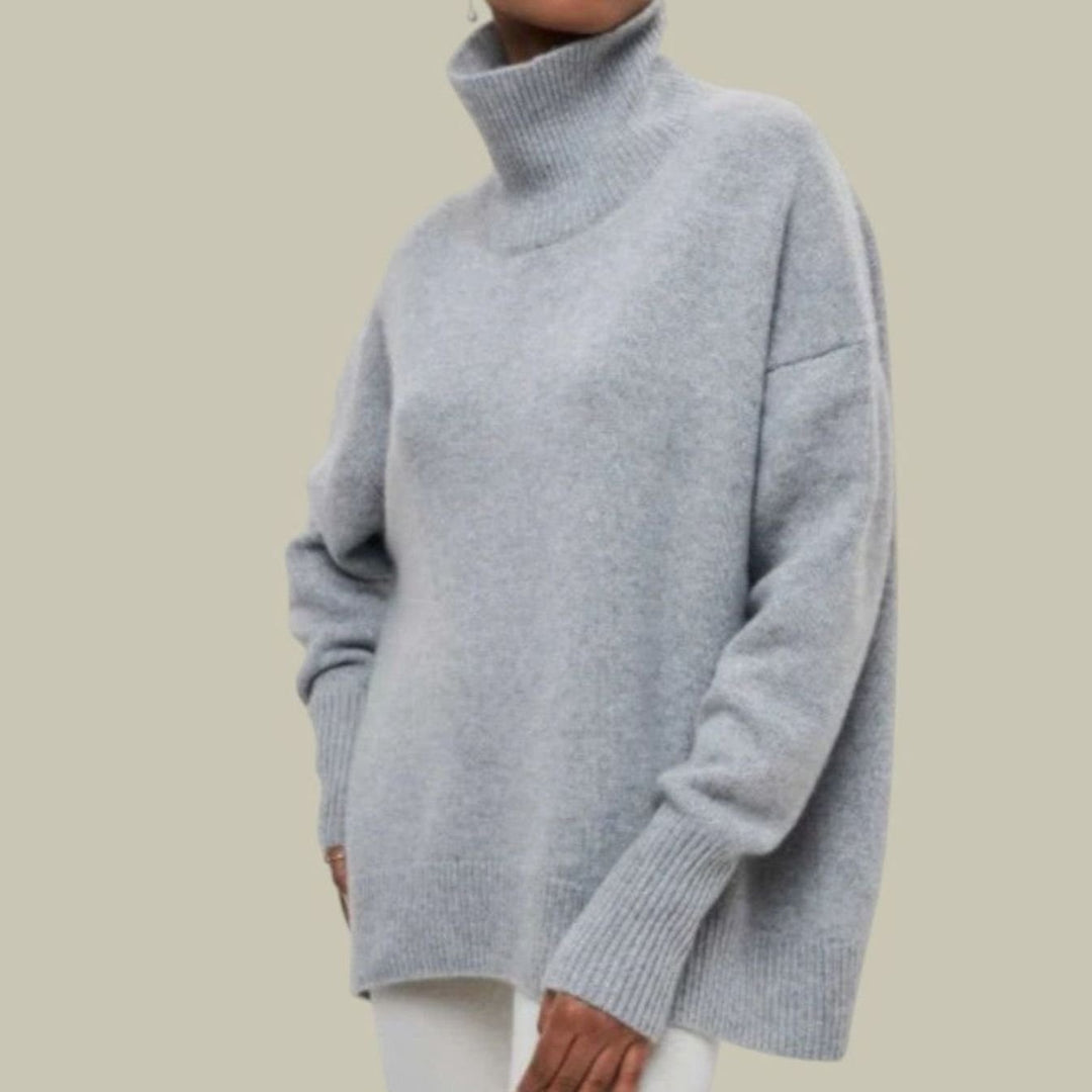 Women's Oversized Loose Fit Turtlenecks Cozy Knit Sweater - Gray
