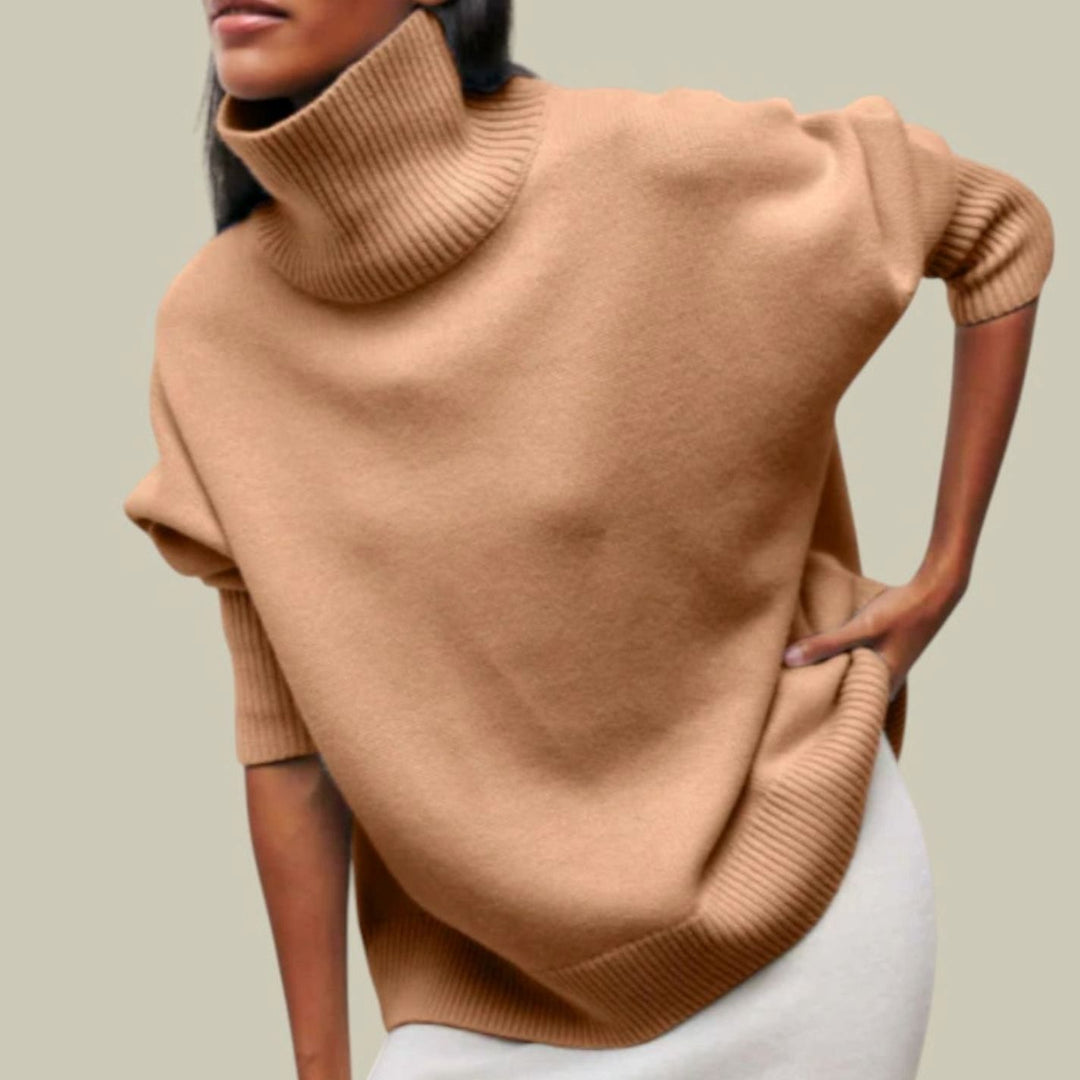 Women's Oversized Loose Fit Turtlenecks Cozy Knit Sweater - Khaki