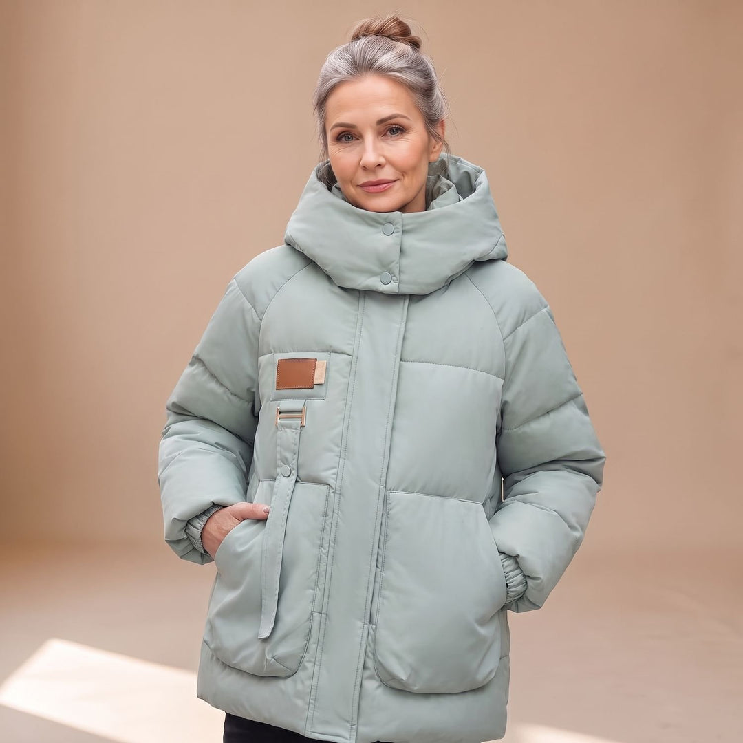 Women's Oversized Quilted Jacket Hooded Water-Resistant Puffer Coat