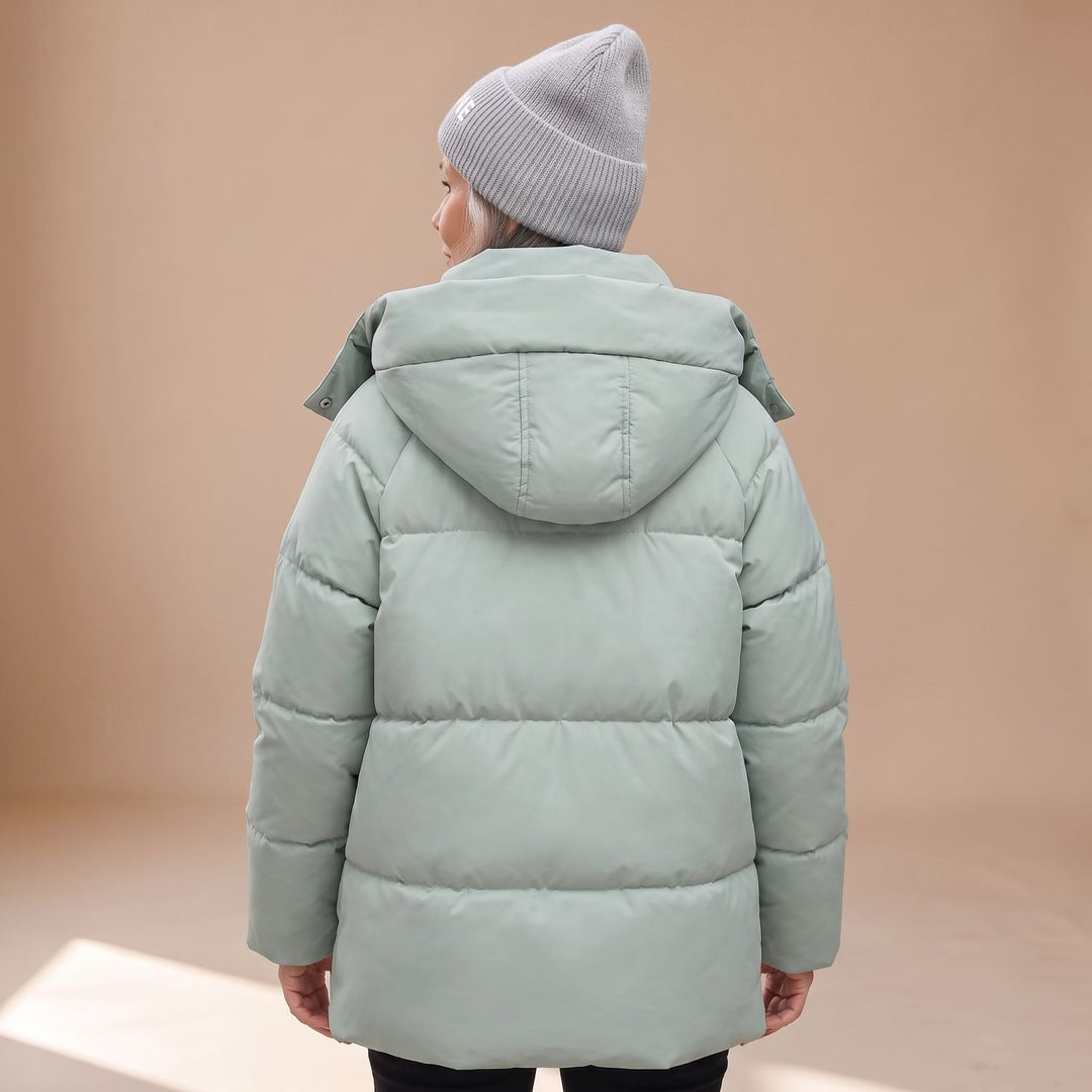 Women's Oversized Quilted Jacket Hooded Water-Resistant Puffer Coat