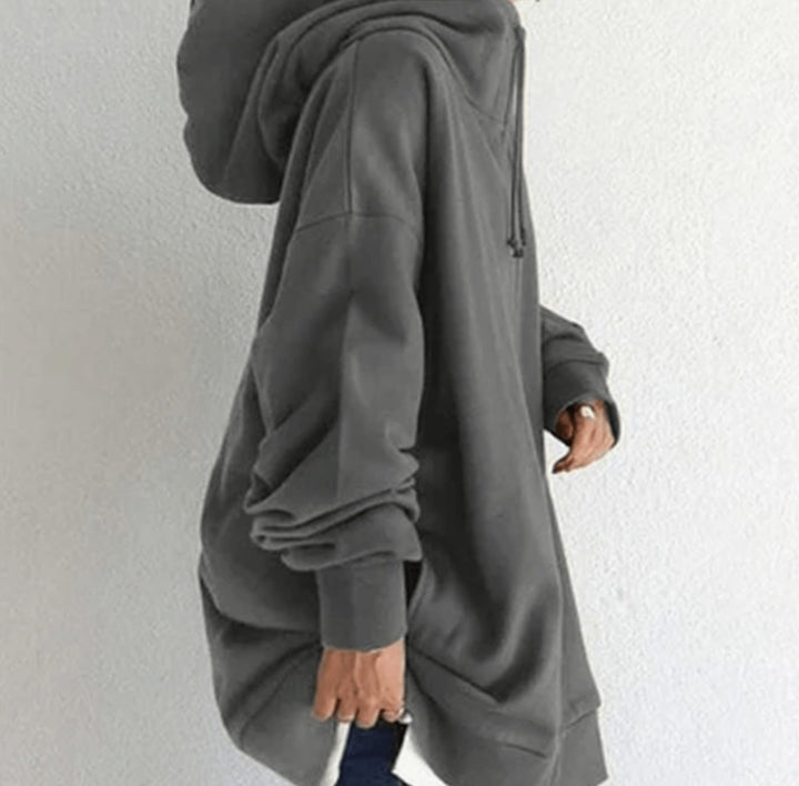 Women's Oversized Relaxed-Fit Full-Zip Hooded Sweatshirt