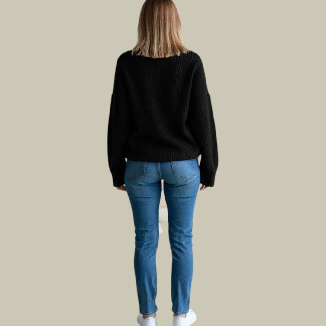 Women's Oversized Turtleneck Sweater Relaxed-Fit Longline Knit Pullover