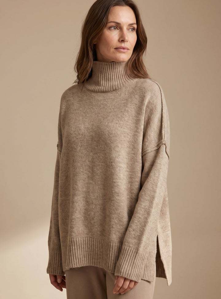 Women's Oversized Turtleneck Wide-Leg Knit Lounge Set
