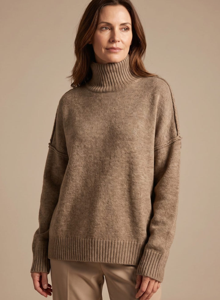 Women's Oversized Turtleneck Wide-Leg Knit Lounge Set