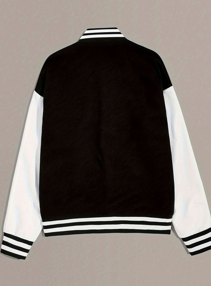 Women's Oversized Two-Tone Varsity Bomber Jacket