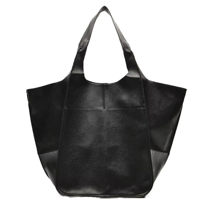 Women's Oversized Vegan Leather Magnetic Closure Tote Bag