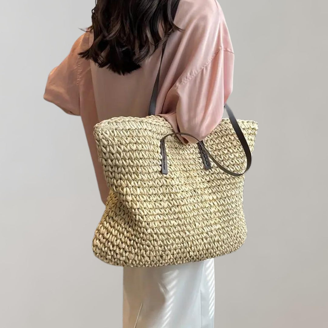 Women's Oversized Woven Straw Shoulder Tote Bag Bohemian Beach