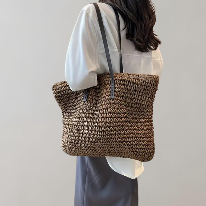 Women's Oversized Woven Straw Shoulder Tote Bag Bohemian Beach