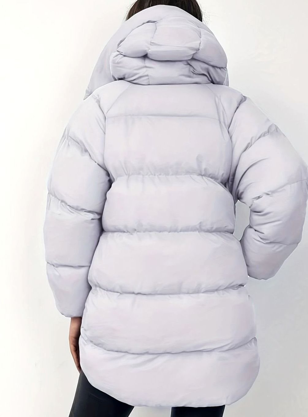 Women's Oversized Zip-Up Stand-Collar Puffer Jacket