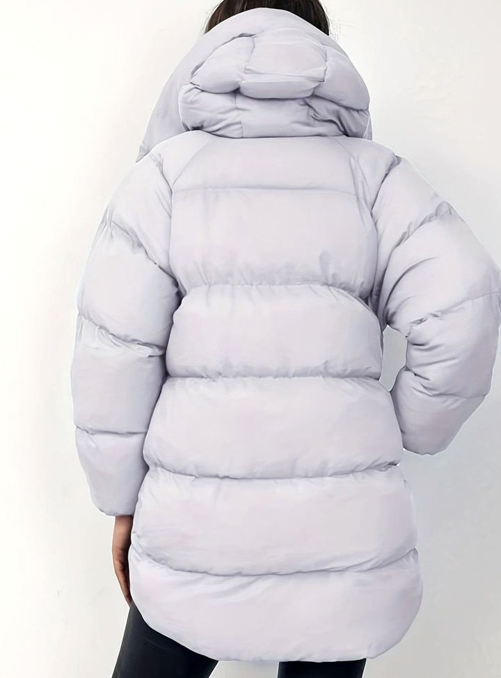 Women's Oversized Zip-Up Stand-Collar Puffer Jacket