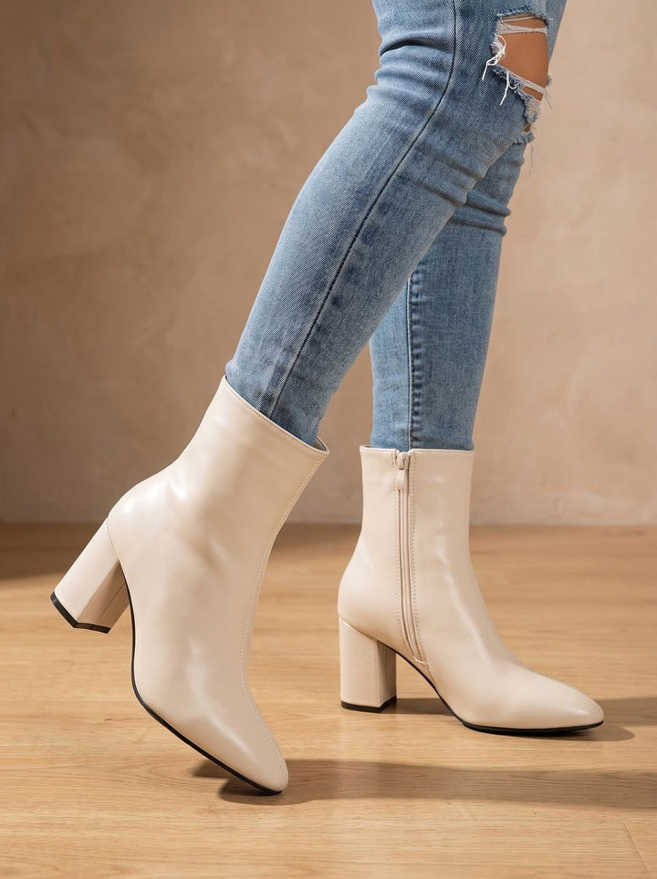 Women's Pointed-Toe Block-Heel Side-Zip Ankle Boots