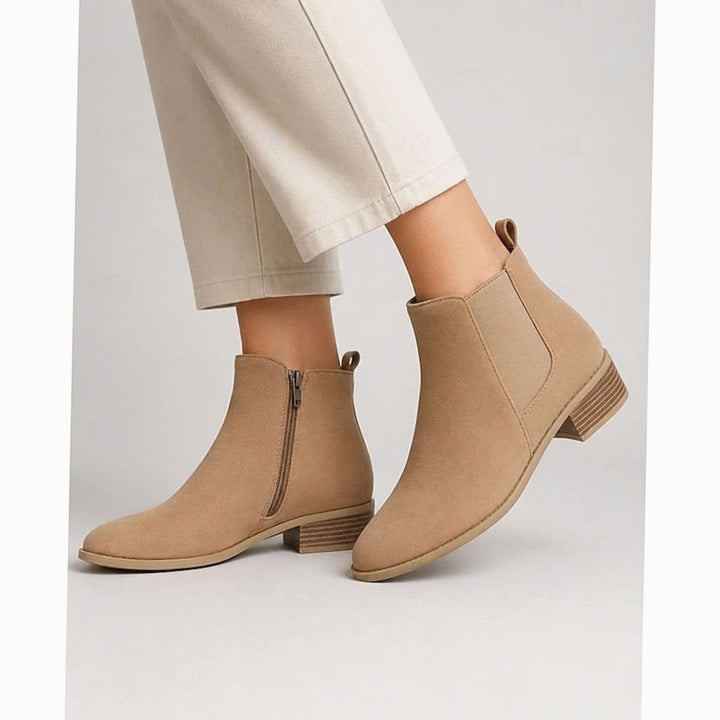Women's Pointed-Toe Block Heel Suede Ankle Booties