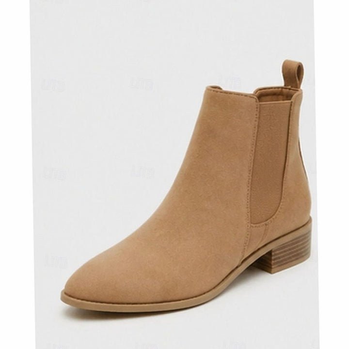 Women's Pointed-Toe Block Heel Suede Ankle Booties