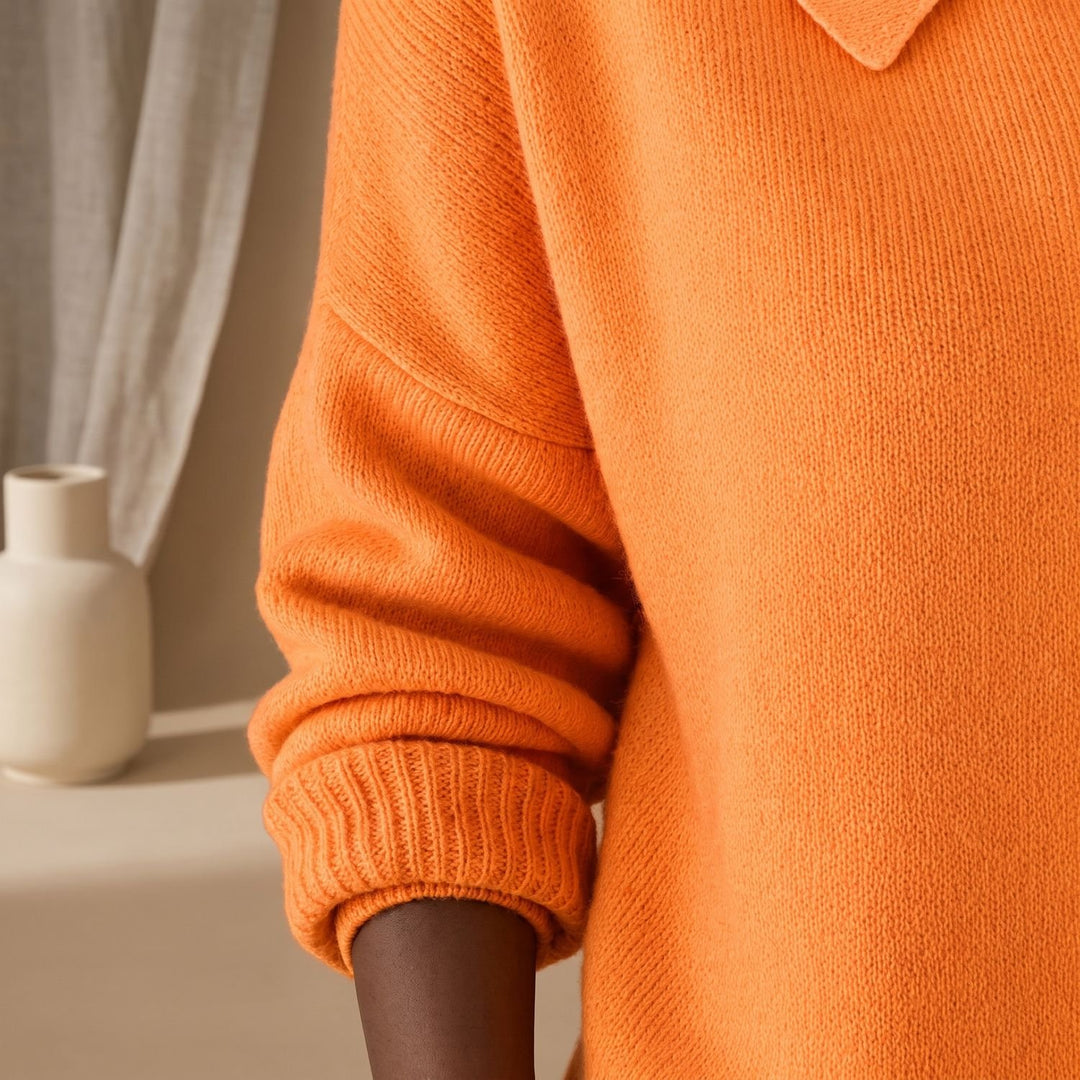 Women's Polo-Collar Button-Front Knit Cardigan
