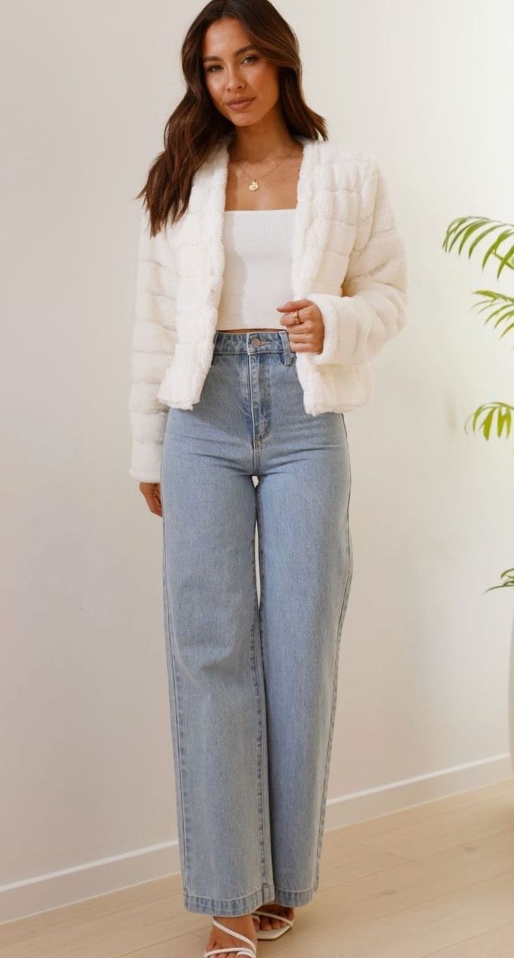 Women's Quilted Faux Fur Cropped Open-Front Evening Jacket