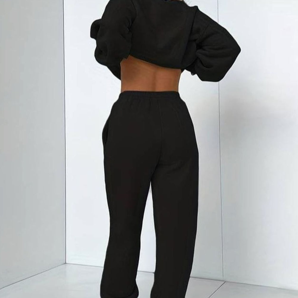 Women's Relaxed Crewneck Matching Sweatshirt Jogger Set