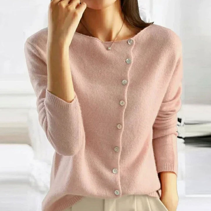 Women's Relaxed Fit Button Front Cardigan Knit Sweater - Pink
