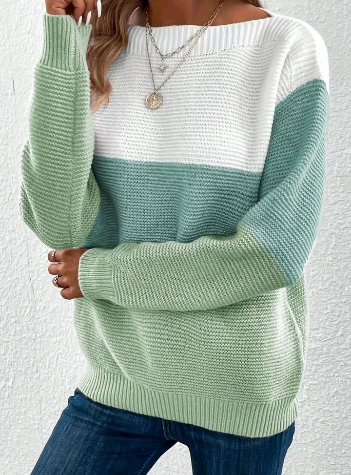 Women's Relaxed-Fit Color-Block Cashmere Turtleneck Sweater - Green