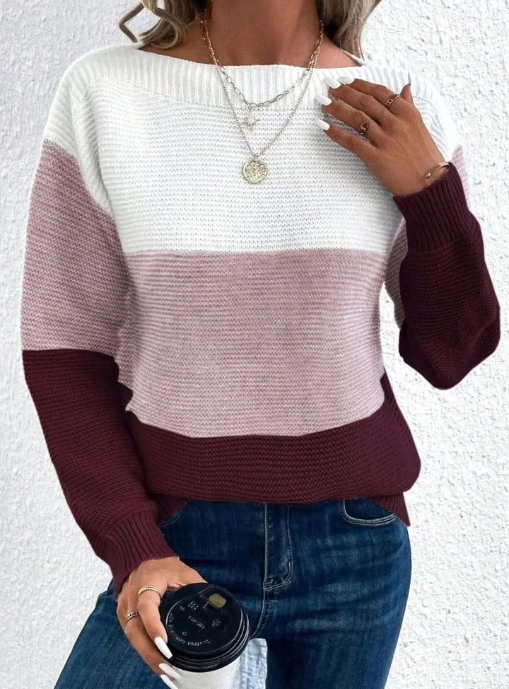 Women's Relaxed-Fit Color-Block Cashmere Turtleneck Sweater - Lotus Red