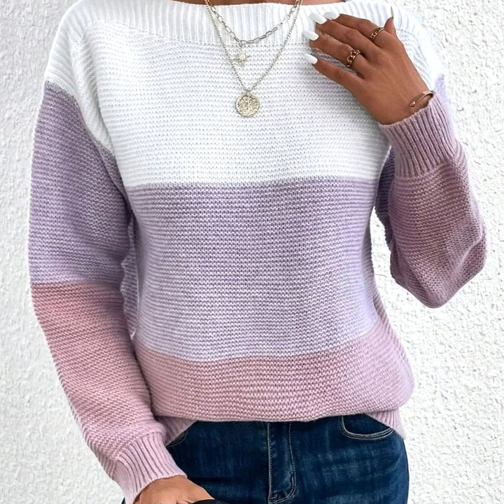 Women's Relaxed-Fit Color-Block Cashmere Turtleneck Sweater