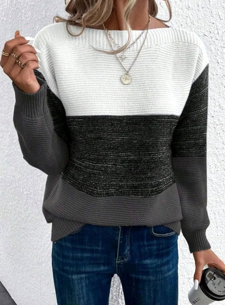 Women's Relaxed-Fit Color-Block Cashmere Turtleneck Sweater - Black