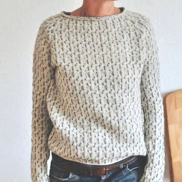 Women's Relaxed-Fit Crew Neck Long-Sleeve Knit Sweater