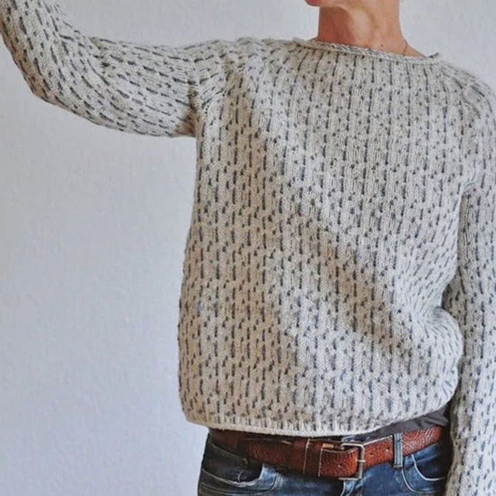 Women's Relaxed-Fit Crew Neck Long-Sleeve Knit Sweater