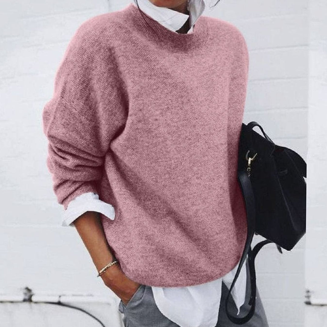 Women's Relaxed-Fit Crew Neck Pullover Sweater