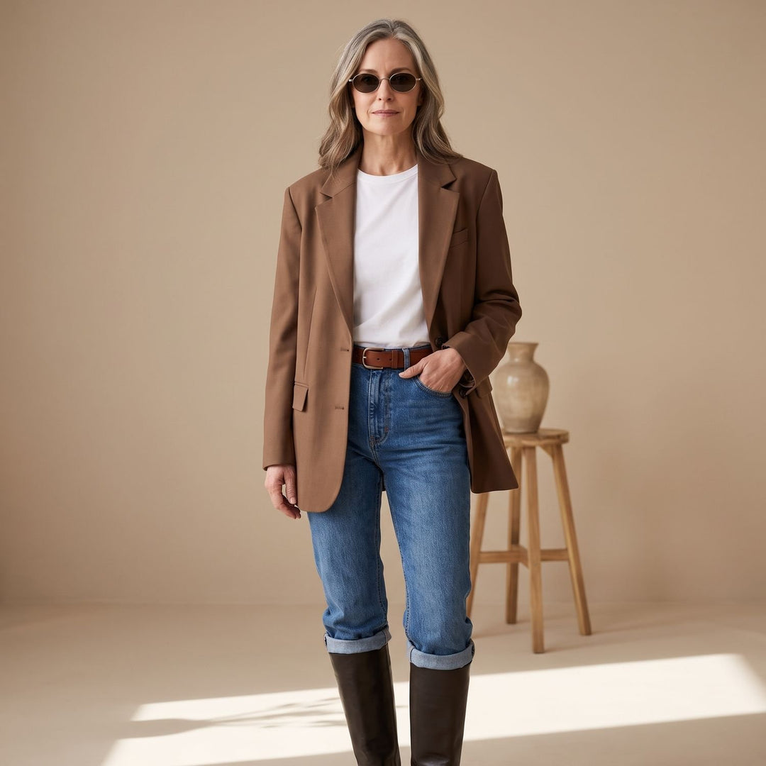 Women's Relaxed-Fit Faux Suede Notch-Lapel Blazer