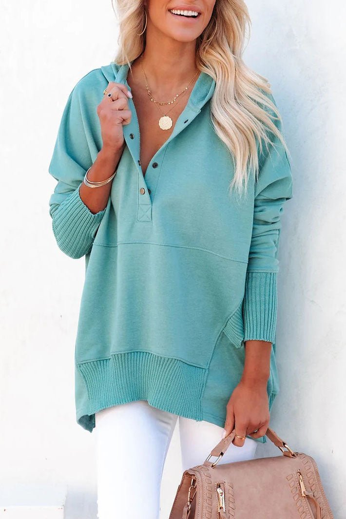 Women's Relaxed-Fit Hooded Drawstring Pullover Tunic Sweatshirt