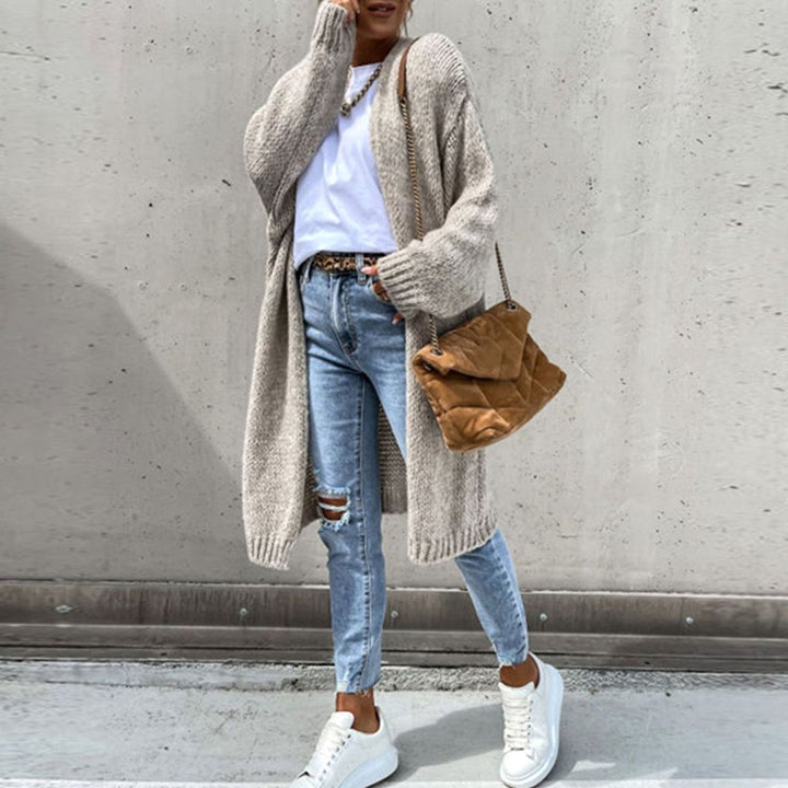 Women's Relaxed-Fit Long Open Front Cardigan Sweater