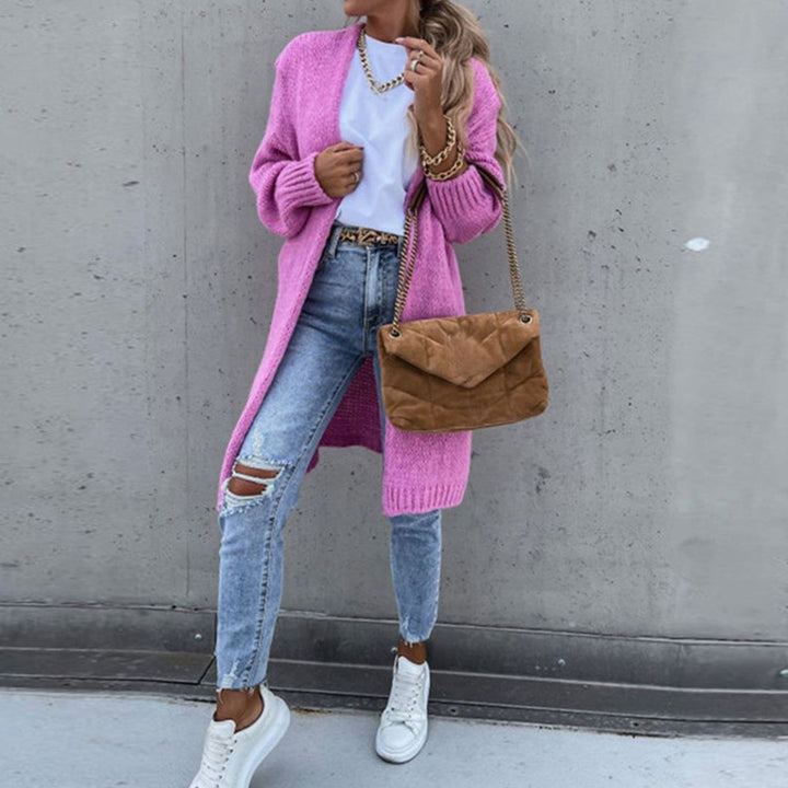 Women's Relaxed-Fit Long Open Front Cardigan Sweater