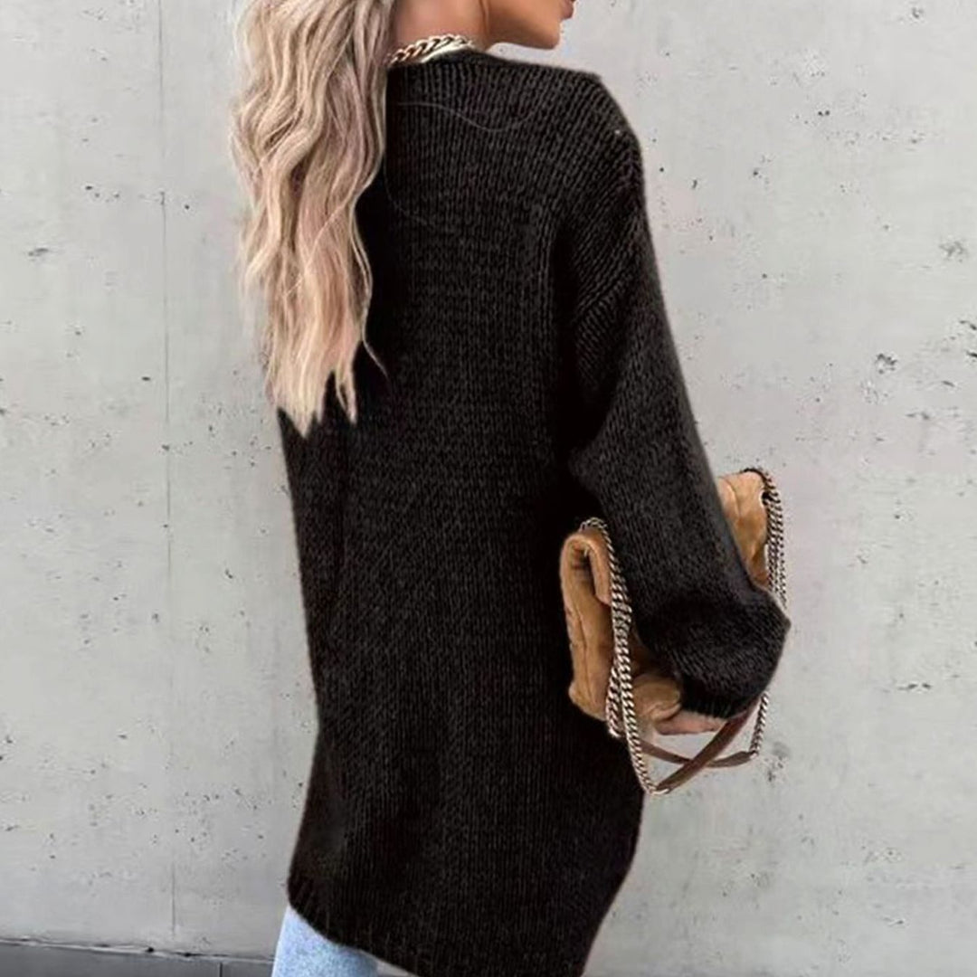 Women's Relaxed-Fit Long Open Front Cardigan Sweater