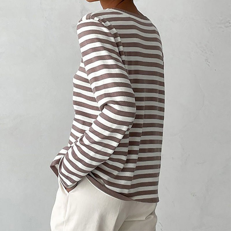 Women's Relaxed-Fit Nautical Striped Long Sleeve Sweater